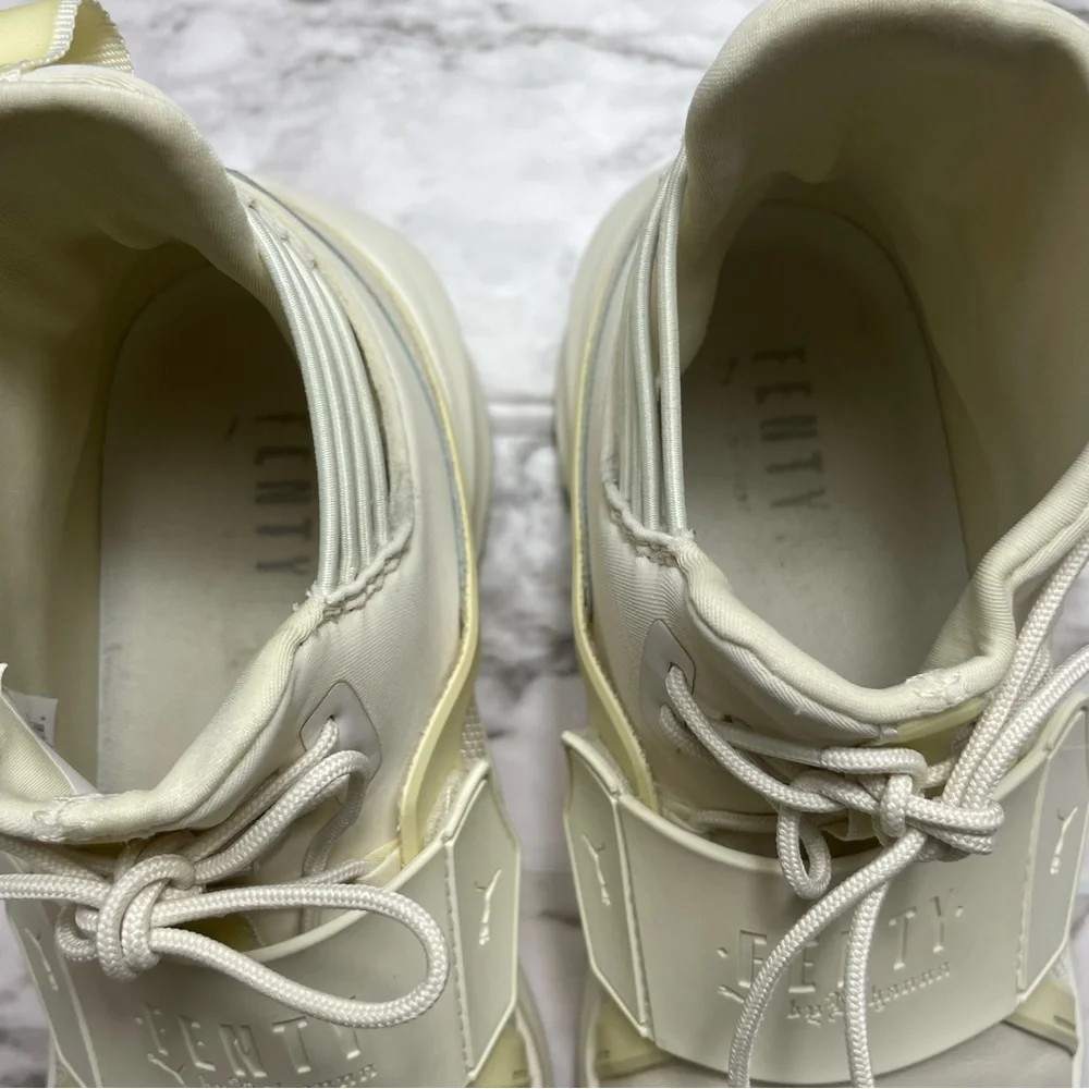 Fendi x Rihanna Ivory Leather Puma Women’s Size 7.5 High Top Trainers Sneakers